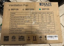 KAZE SEP150 Ultra Quiet Exhaust Ventilation Fan Brand New Still Sealed In Box picture