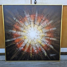Mid Century Modern Frank Walcutt Oil On Canvas Abstract Painting Signed 36