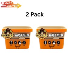 2 Pack Gorilla Wood Filler Natural Finish 16 oz Interior Exterior Repair picture