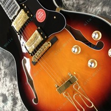 ZUWEI Hollow Electric Guitars 596mm Scale Length Spruce Top Bone Nut Sunburst picture
