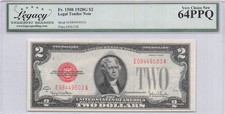 (2) Consecutive UNC 64 & 65 PPQ 1928G $2 United States Note Fr. 1508 picture