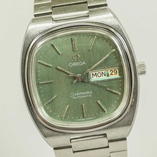 Vintage 1978 *N MINT* OMEGA Seamaster Cal.1020 Auto Day/Date Green 36mm Men's TV picture