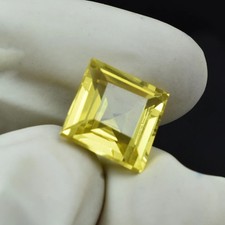 Yellow Sapphire 19 Ct Ceylon Natural Flawless Princess Cut Loose Gemstone picture