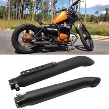 2x Slip-On 20'' Exhaust Muffler Pipe Slash Cut For Honda Rebel 250 300 500 1100 picture