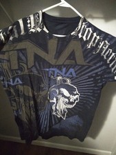 TNA WWE Wrestling 2010's Affliction Style Rare Vintage Adult Navy Blue XL Shirt picture