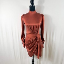 Zimmermann Silk Drape Dress — Rust picture