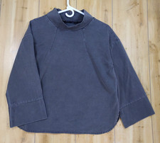 Amici by Baci Italy S Gray Mock Neck Tunic Top Women's Cotton Blend Lagenlook picture