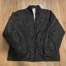 Reebok Mens Windbreaker Jacket Large Black Nylon Full Zip All Purpose Sports picture