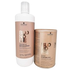 Schwarzkopf DUO Blond Me Premium Lift 9 Bleach and 12%  Developer 33.8 oz SET picture