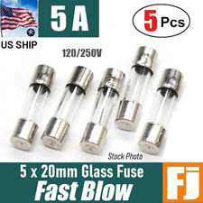 5x Fast-Blow Fuse 5A 250V Glass Fuses 5 x 20 mm (5 amp) | US Ship picture