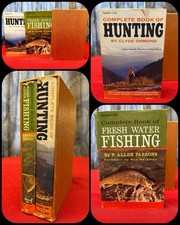 Vtg 1960's Complete Book of Hunting & Fresh Water Fishing ,2 Vol Gift Set Boxed picture