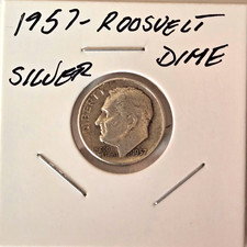 1957 Roosevelt Dime 10C 90% Silver Business Strike Philadelphia picture