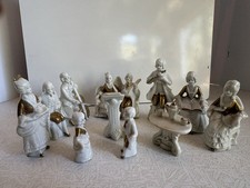 Antique  Wht/Gold Miniature Porcelain Set.Rare 11 Piece  Colonial /Rococo Set picture