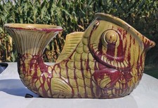 Vintage Gladding McBean Hollywood Regency Large Koi Fish Planter Stamped 03  picture