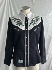 Roper Women’s Navy Western Shirt with Light Grey Yoke Lucky Horseshoes | M picture