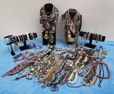 9 LB Mixed Costume Jewelry Lot Necklaces Bracelets Earrings Beads Assorted picture
