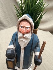 Vintage 1996 Christopher La Montagne Hand Carved Belsnickel Santa Folk Art (6 in picture