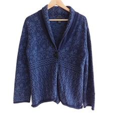 VTG 90's Nomadic Traders Nordic style cardigan sweater Cotton Size Medium picture