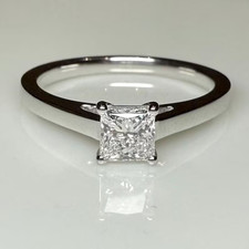 1 Ct Princess Cut Natural Diamond Solid 14k White Gold Engagement & Wedding Ring picture