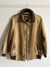 Wool Bomber Jacket Men’s M Vintage 70s Brown/Tan picture