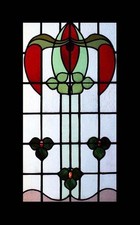 Fabulous Floral Art Nouveau Antique English Stained Glass Window picture