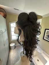 The Nanny Fran Fine Lace front Black Wig Costume picture