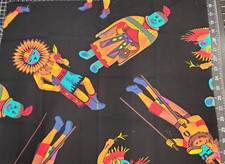 18x22 FQ  VTG Alexander Henry 90's Kachina Dancers  Hopi Indians Nicole De Leon picture