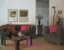 Vintage 1980s interior decorating traditional new wave color schemes swatches picture