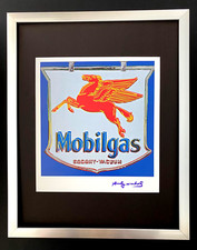 ANDY WARHOL + SIGNED 1980's  MOBILGAS PRINT MOUNTED & FRAMED + BUY IT NOW picture