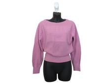 Club Monaco size XS Pointelle Blouse Top Lilac Knit Sweater 3/4 Sleeve picture