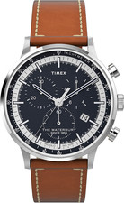 Timex Waterbury Classic Men's Navy Blue Dial Chronograph Leather Watch TW2V30800 picture