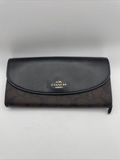Coach Signature Slimline Long Checkbook Wallet PVC & Leather picture