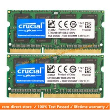 CRUCIAL DDR3L 8GB 16GB 32GB 1600 MHz PC3-12800 Laptop Memory RAM SODIMM 204-Pin picture