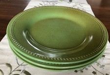 Three(3) Pier 1 Spice Route Jade 10.5” Round Beaded Edge Dinner Plates picture