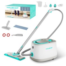 HAUSHOF 1500W Portable Steam Cleaner w/16 Accessories 1.5L Large Tank and Wheels picture