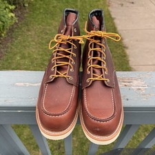 Red Wing 8138 Boots Men's Briar Oil Slick Brown Leather Moc Toe US 12 D picture