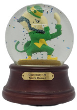 Vintage 1999 PJML Notre Dame Musical Snow Globe – Fighting Irish Leprechaun picture