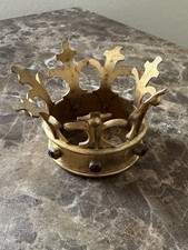 Antique Gilt Bronze Crown For Catholic Statue | Virgin Mary Santos | Rare picture