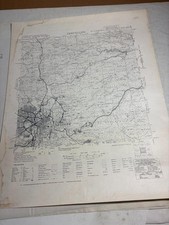 1943 Jerusalem printed on canceled Hebron Map water stains Mandatory Palestine picture