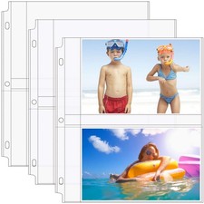MaxGear 30 Pack 5x7 Photo Sleeves for 3 Ring Binder 5