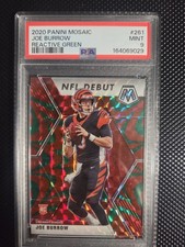 2020 Panini Mosaic Joe Burrow RC Prizm Reactive Green Rookie #261 Bengals PSA 9 picture