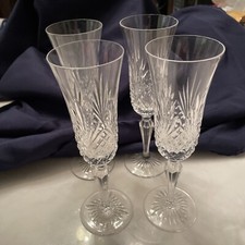 Set Of 4 Vtg Wedgwood Champagne Flutes Crystal Majesty Formal Holiday picture