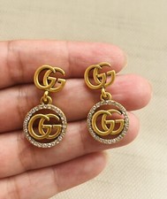 Stunning Drop Dangle Earring Round Cut Simulated Diamond 14k Yellow Gold Plated picture