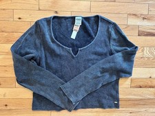 NWT Pink Victoria's Secret Long Sleeve Thermal Top Size XXL Grey Waffle Knit picture