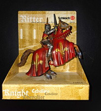 Schleich 70018 Prince on Reared Up Horse Knight Figurine Red Gold NIB Retired picture