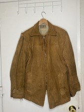 Vintage 1950s Windward Suede Jacket Sherpa Lined Size Medium Distressed picture