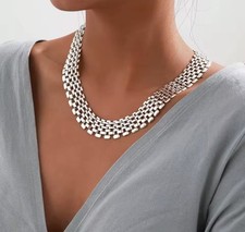 Silver Plated  Chain Necklace Chocker High Quality  picture