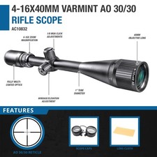 Barska 4-16x40mm Varmint Long Range Riflescope 30/30 Reticle with AO AC10832 picture