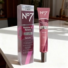 No7 Restore & Renew Multi Action Face  Neck Serum 1.69 Oz / 50ML New in Box picture