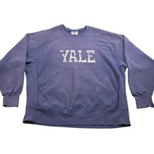 Vintage Yale Bulldogs Sweatshirt 3X Blue Heavyweight Collegiate 90s Made in USA picture